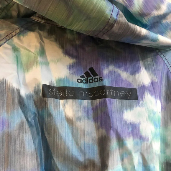 Stella McCartney x Adidas Watercolor Athletic Athleisure Windbreaker Rain Jacket - Picture 10 of 10
